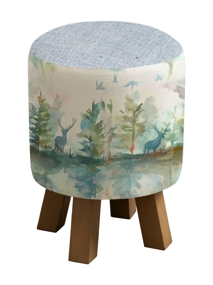 Voyage Maison Wilderness Topaz Monty Round Footstool - Image 2 of 2