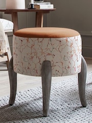 Voyage Maison Carrara Rosewater Finn Round Footstool - Image 1 of 2
