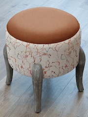Voyage Maison Carrara Rosewater Finn Round Footstool - Image 2 of 2