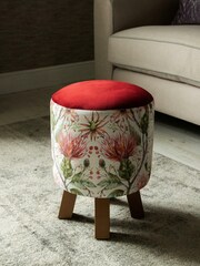 Voyage Maison Varys Russet Linen Monty Round Footstool - Image 1 of 2