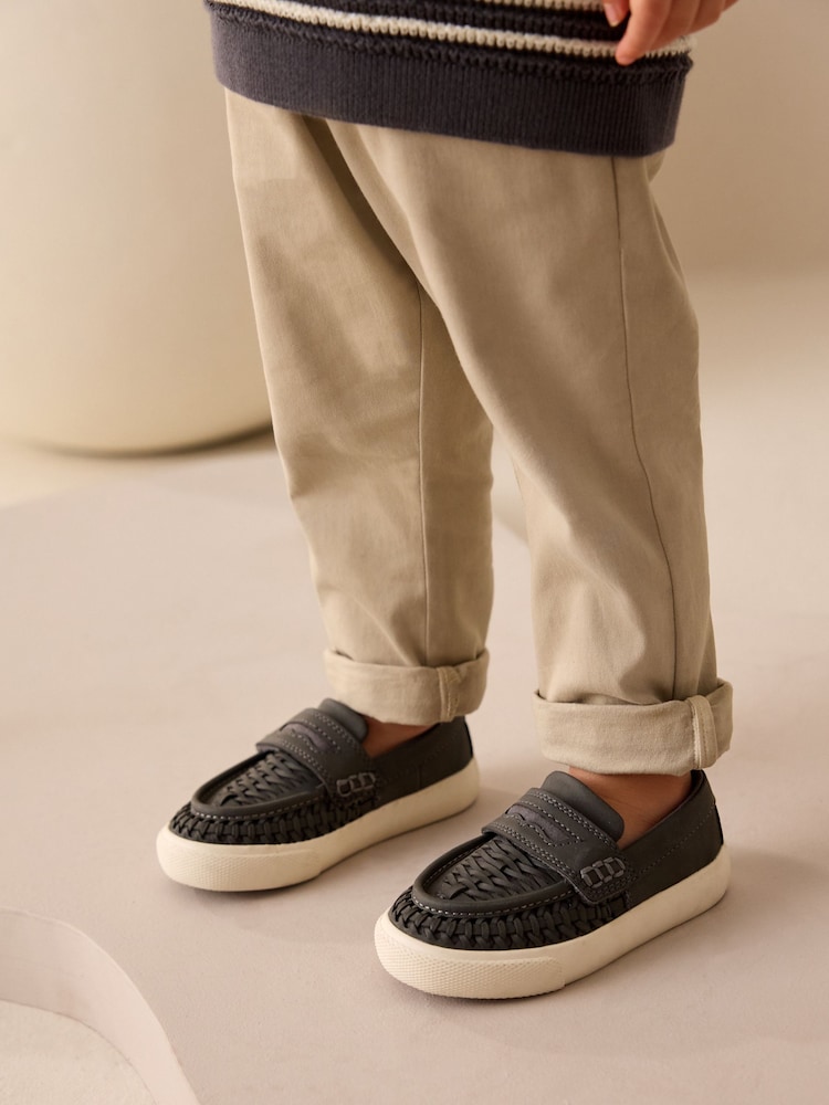 Charcoal Grey Woven Loafers - Image 3 of 9