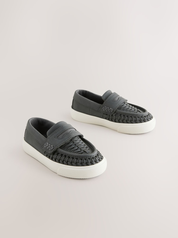 Charcoal Grey Woven Loafers - Image 5 of 9