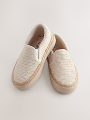 Neutral Woven Loafers - Image 1 of 5