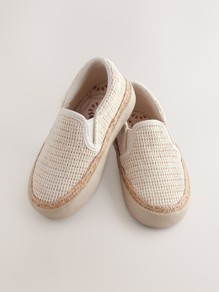 Neutral Woven Loafers - Image 1 of 5