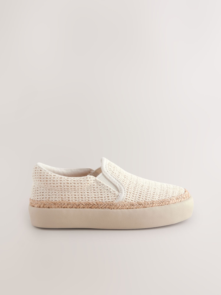 Neutral Woven Loafers - Image 2 of 5 Neutral Woven Loafers - Image 2 of 5