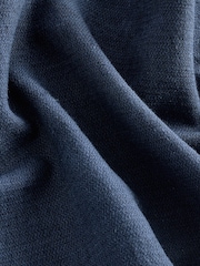 Navy Blue Elasticated Waist Textured Linen Blend Trousers - Image 10 of 10