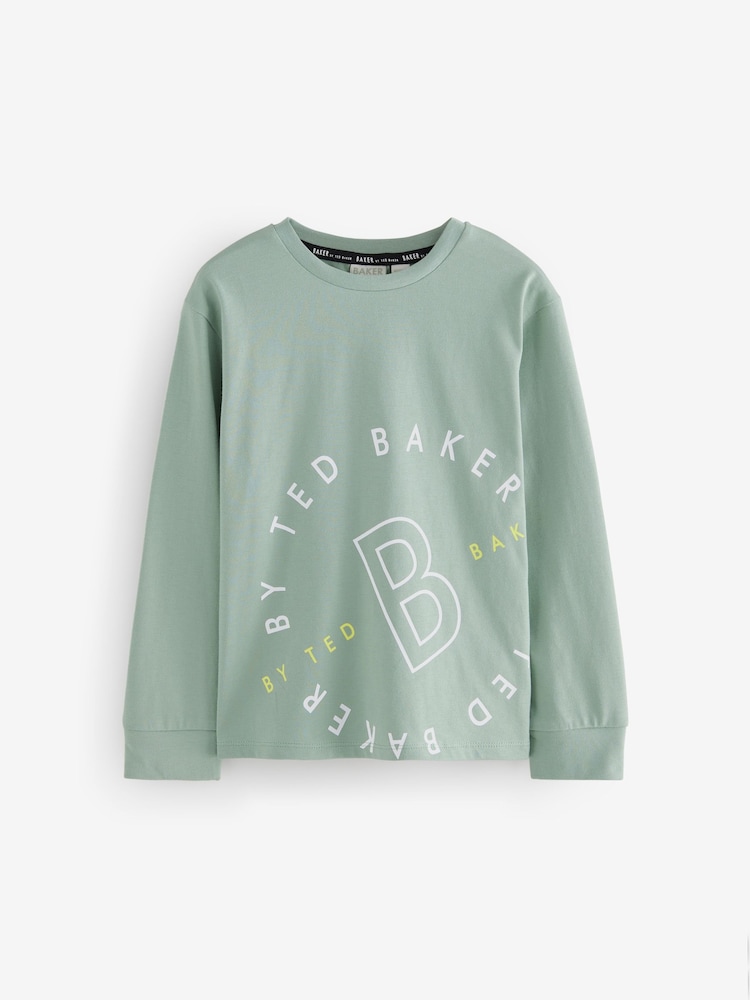 Baker by Ted Baker Multi Graphic Long Sleeve 100% Cotton T-Shirts 3 Pack - Bild 2 von 7