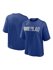 Fanatics Womens Blue 100% Cotton MLB Los Angeles Dodgers Team Knockout Boxy T-Shirt - Image 1 of 3