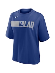 Fanatics Womens Blue 100% Cotton MLB Los Angeles Dodgers Team Knockout Boxy T-Shirt - Image 2 of 3