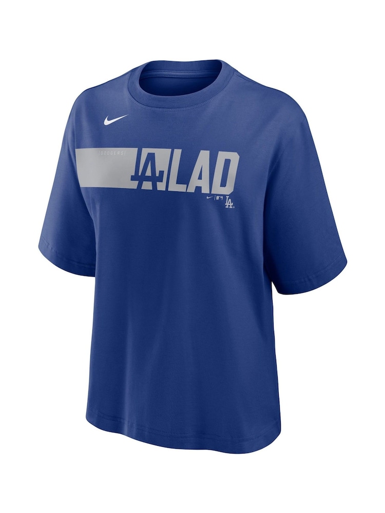 Fanatics Womens Blue 100% Cotton MLB Los Angeles Dodgers Team Knockout Boxy T-Shirt - Image 2 of 3