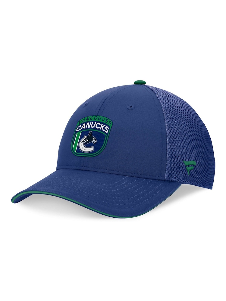 Fanatics Blue NHL Vancouver Canucks Authentic Pro Draft Structured Trucker Cap - Image 2 of 4