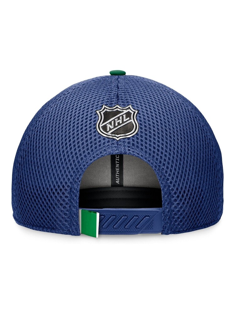 Fanatics Blue NHL Vancouver Canucks Authentic Pro Draft Structured Trucker Cap - Image 4 of 4