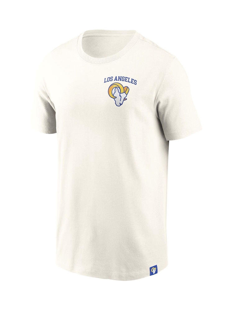 Fanatics Cream NFL Los Angeles Rams Short Sleeve Essential 100% Cotton T-Shirt - Image 2 of 3 Fanatics Cream NFL Los Angeles Rams Short Sleeve Essential 100% Cotton T-Shirt - Image 2 of 3