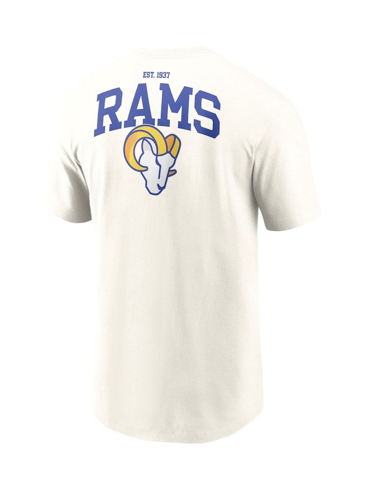Fanatics Cream NFL Los Angeles Rams Short Sleeve Essential 100% Cotton T-Shirt - Image 3 of 3