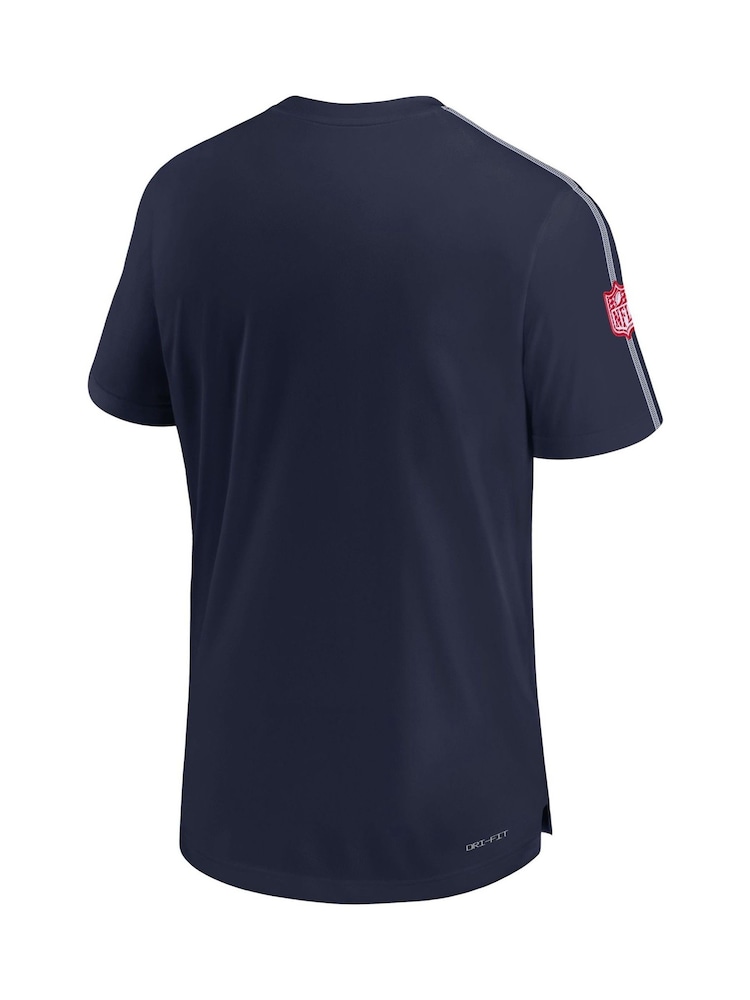 Fanatics Blue NFL New England Patriots Dri-FIT Coach Top - Image 2 of 3