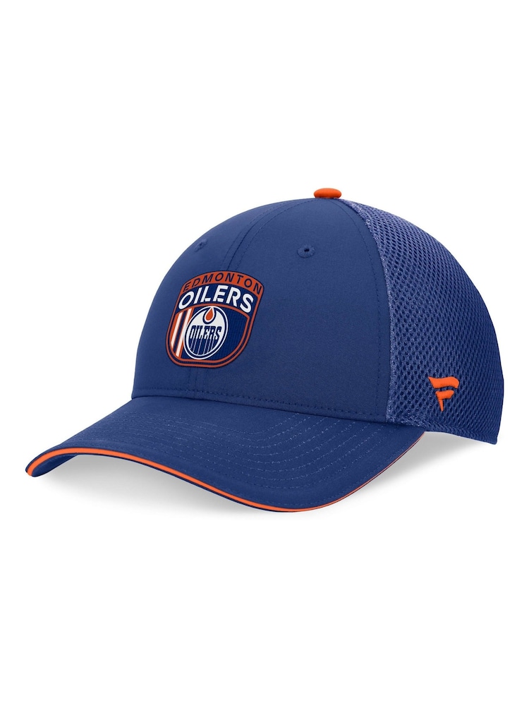 Fanatics Blue NHL Edmonton Oilers Authentic Pro Draft Structured Trucker Cap - Image 1 of 4