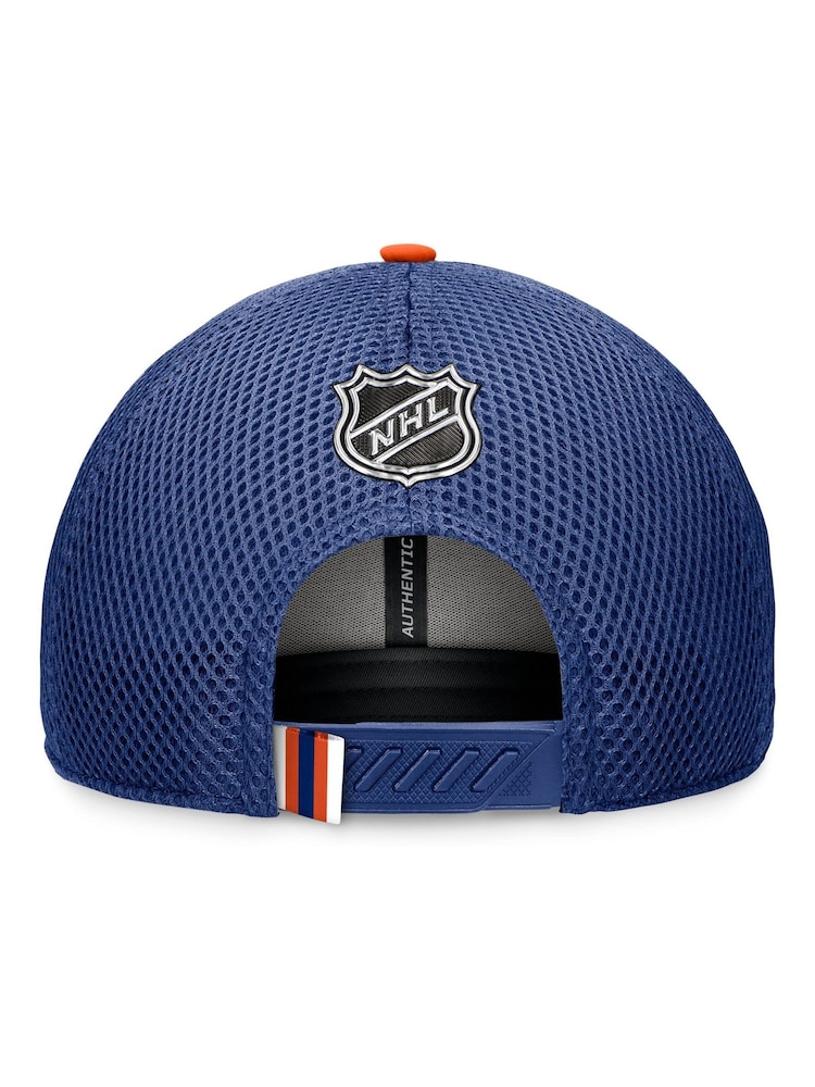 Fanatics Blue NHL Edmonton Oilers Authentic Pro Draft Structured Trucker Cap - Image 2 of 4