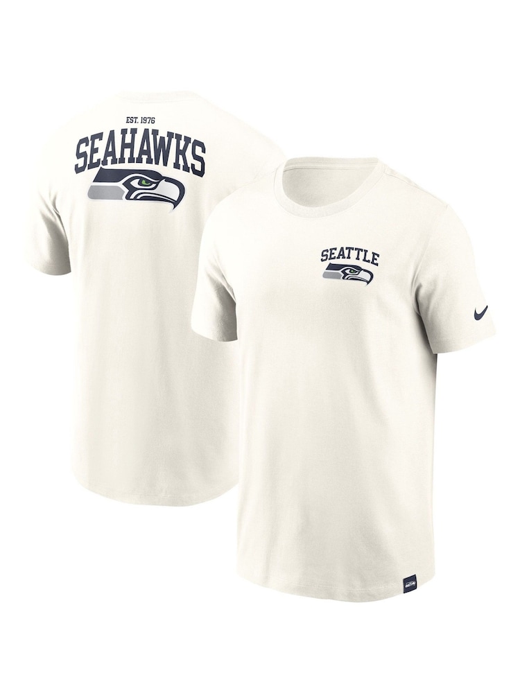 Fanatics Cream NFL Seattle Seahawks Short Sleeve Essential 100% Cotton T-Shirt - Image 1 of 3