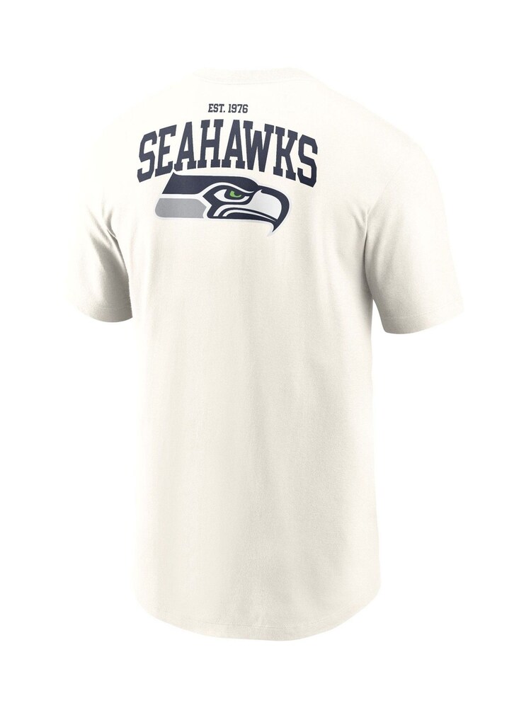 Fanatics Cream NFL Seattle Seahawks Short Sleeve Essential 100% Cotton T-Shirt - Image 2 of 3