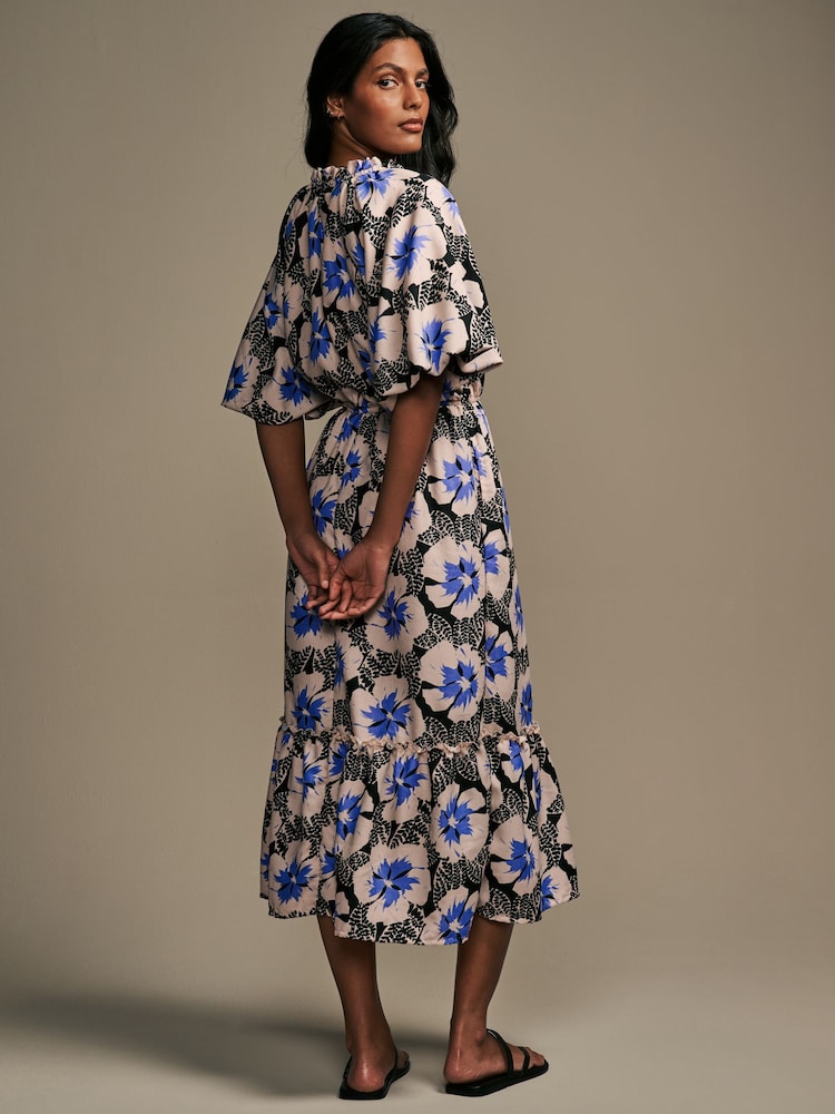 Laura Ashley Cream Kelby Floral Puff Sleeve Midaxi Dress - Image 2 of 8