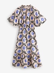 Laura Ashley Cream Kelby Floral Puff Sleeve Midaxi Dress - Image 6 of 8