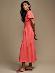 Кораловий рожевий - Laura Ashley сукня Sleeve 100% Cotton with Lace Trims - Image 4 of 10