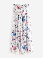 Laura Ashley Ivory Priory Floral Strapless Tie Detail Midaxi Dress - Image 7 of 9