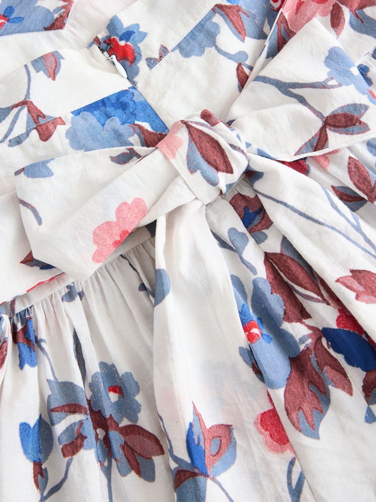 Laura Ashley Ivory Priory Floral Strapless Tie Detail Midaxi Dress - Image 9 of 9
