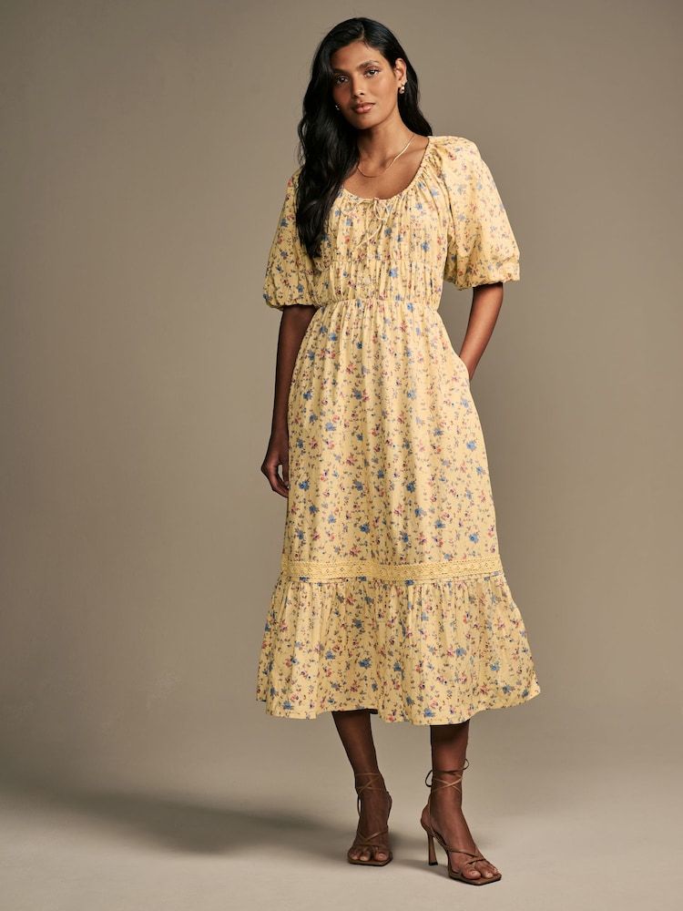 Платье мидакси из 100% хлопка с цветочным принтом Laura Ashley - Image 1 of 8