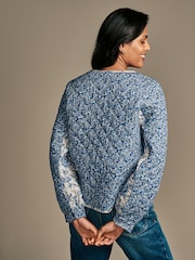Laura Ashley Blue 100% Cotton Paxton Floral Ditsy Quilted Button Down Jacket - Image 2 of 4