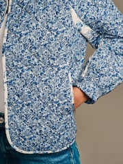Laura Ashley Blue 100% Cotton Paxton Floral Ditsy Quilted Button Down Jacket - Image 4 of 4