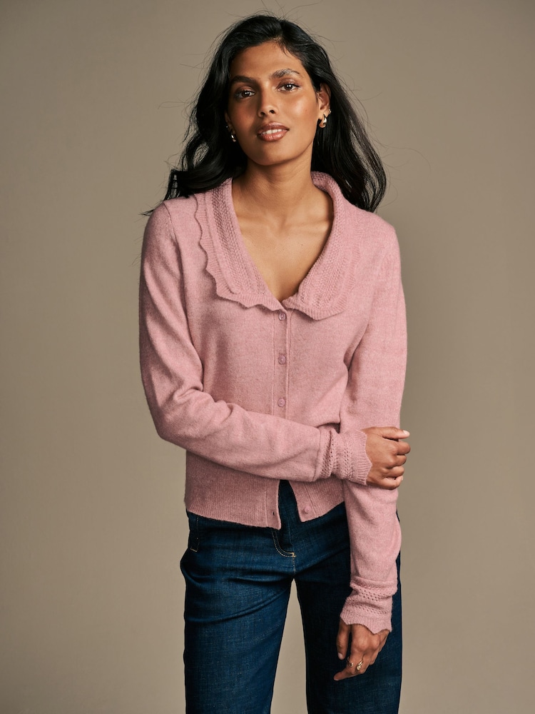 Laura Ashley Strickjacke mit Pointelle-Kragen und Knopfleiste - Image 1 of 6