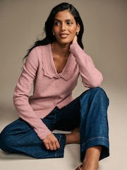 Laura Ashley Strickjacke mit Pointelle-Kragen und Knopfleiste - Image 4 of 6