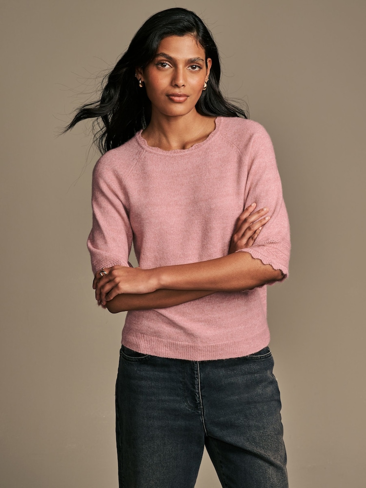Laura Ashley Haut en maille pointelle festonnée - Image 1 of 5