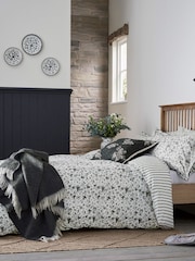 Burleigh X Bedeck Of Belfast Charcoal/White Regal Peacock 100% Cotton Standard Pillowcase Pair - Image 4 of 5