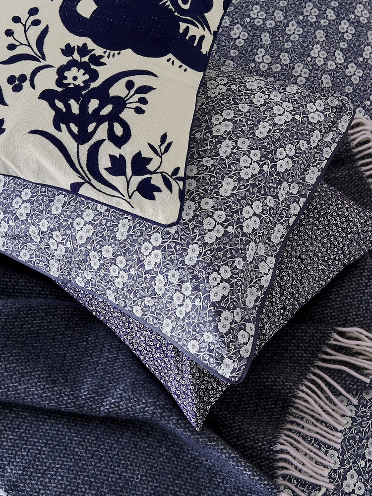 Burleigh X Bedeck Of Belfast Blue Calico 100% Cotton Standard Pillowcase Pair - Image 1 of 5