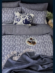 Burleigh X Bedeck Of Belfast Blue Calico 100% Cotton Standard Pillowcase Pair - Image 3 of 5