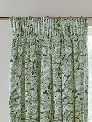 Burleigh X Bedeck Of Belfast Hibiscus 100% katoenen verduisterende gordijnen met plooiband - Image 2 of 3