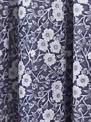 Burleigh X Bedeck Of Belfast Blue Calico Blackout 100% Cotton Pencil Pleat Curtains - Image 3 of 3