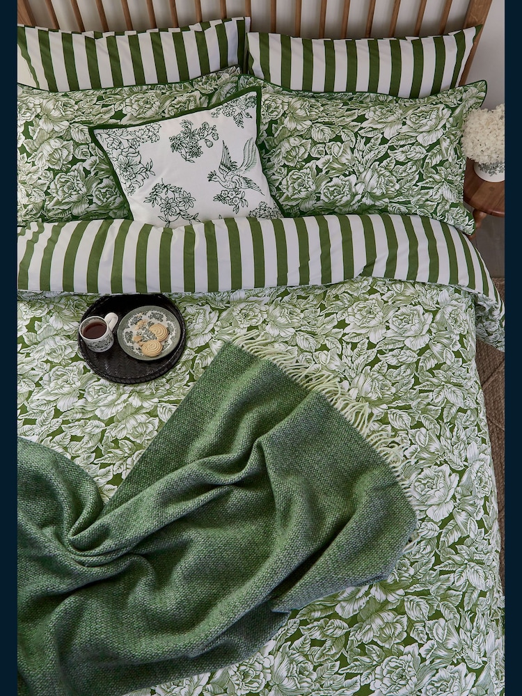 Burleigh X Bedeck Of Belfast Hibiscus standaard paar kussenslopen van 100% katoen - Image 3 of 5