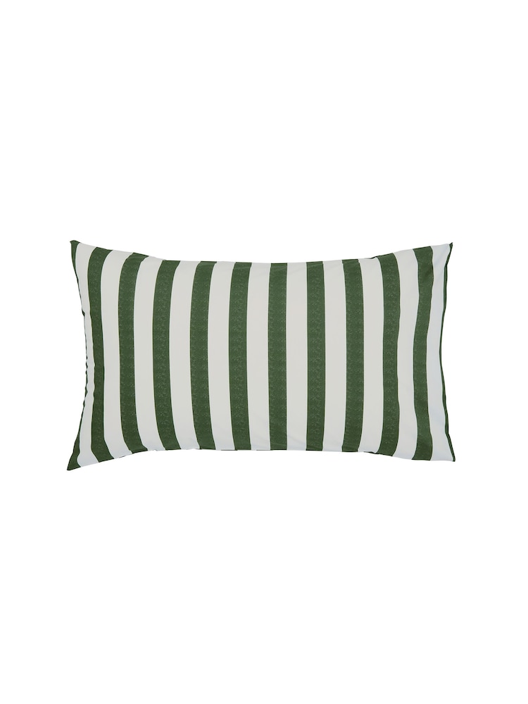 Burleigh X Bedeck Of Belfast Green Hibiscus 100% Cotton Standard Pillowcase Pair - Image 5 of 5 Burleigh X Bedeck Of Belfast Green Hibiscus 100% Cotton Standard Pillowcase Pair - Image 5 of 5