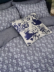 Burleigh X Bedeck Of Belfast Blue Calico 100% Cotton Cushion - Image 2 of 5