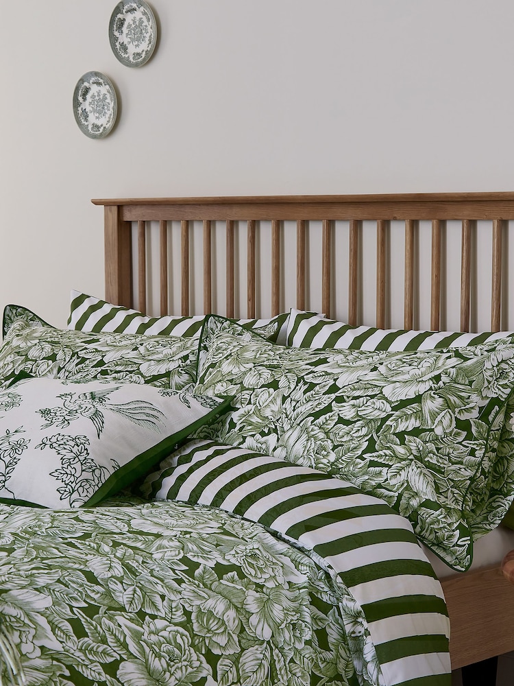 Burleigh X Bedeck Of Belfast Hibiscus 100% Cotton Duvet Cover and Pillowcase Set - Imagen 2 de 5