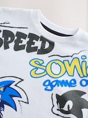 Белый - Футболка с лицензированным принтом Sonic (3-16лет) - Image 3 of 4