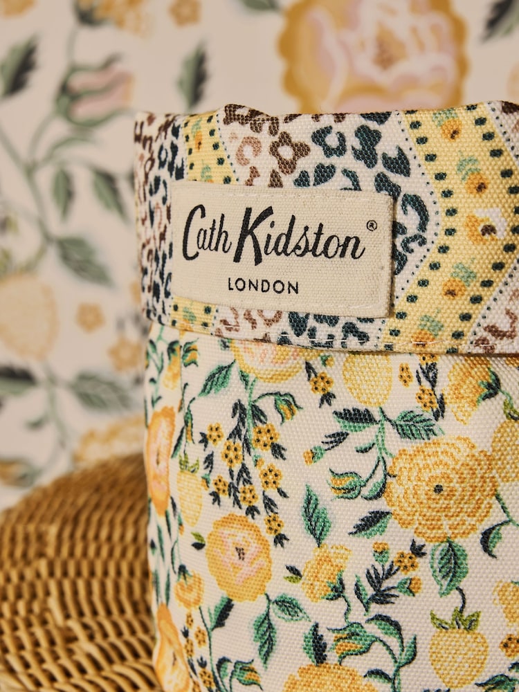 Cath Kidston Set of 2 Yellow Leopard Print Reversible Storage Bags - Image 3 of 6