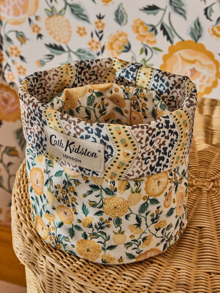 Cath Kidston Set of 2 Yellow Leopard Print Reversible Storage Bags - Image 4 of 6