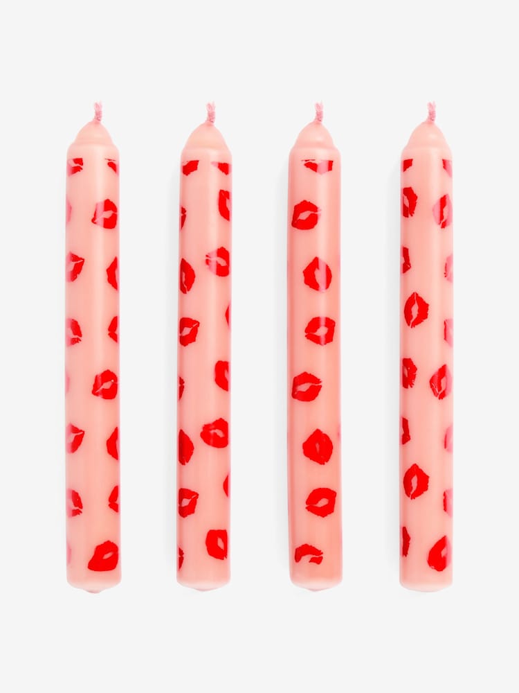 Rockett St George Set of 4 Bright Pink/Red Lips Dinner Candles - Image 3 of 3 Rockett St George Set of 4 Bright Pink/Red Lips Dinner Candles - Image 3 of 3
