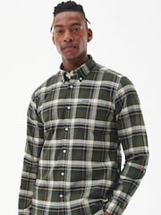 Barbour® Green Shieldton Tailored 100% Cotton Checked Shirt - Image 1 of 7