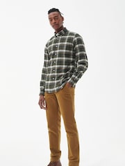 Barbour® Green Shieldton Tailored 100% Cotton Checked Shirt - Image 4 of 7
