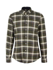 Barbour® Green Shieldton Tailored 100% Cotton Checked Shirt - Image 7 of 7